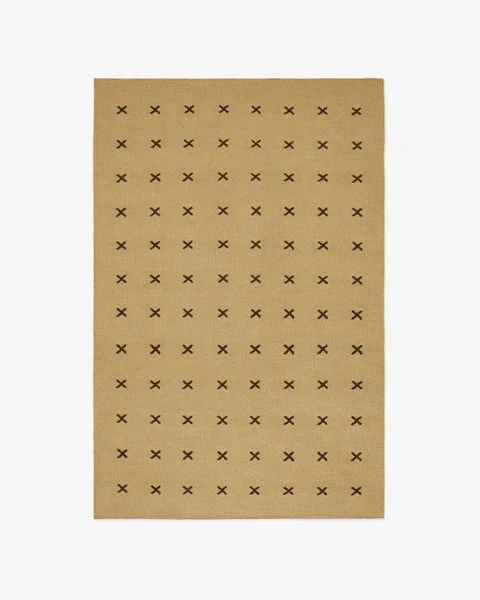 Crossline Ochre Umber luxury rug design