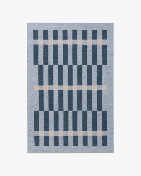 Heritage Stripe Azure luxury rug design
