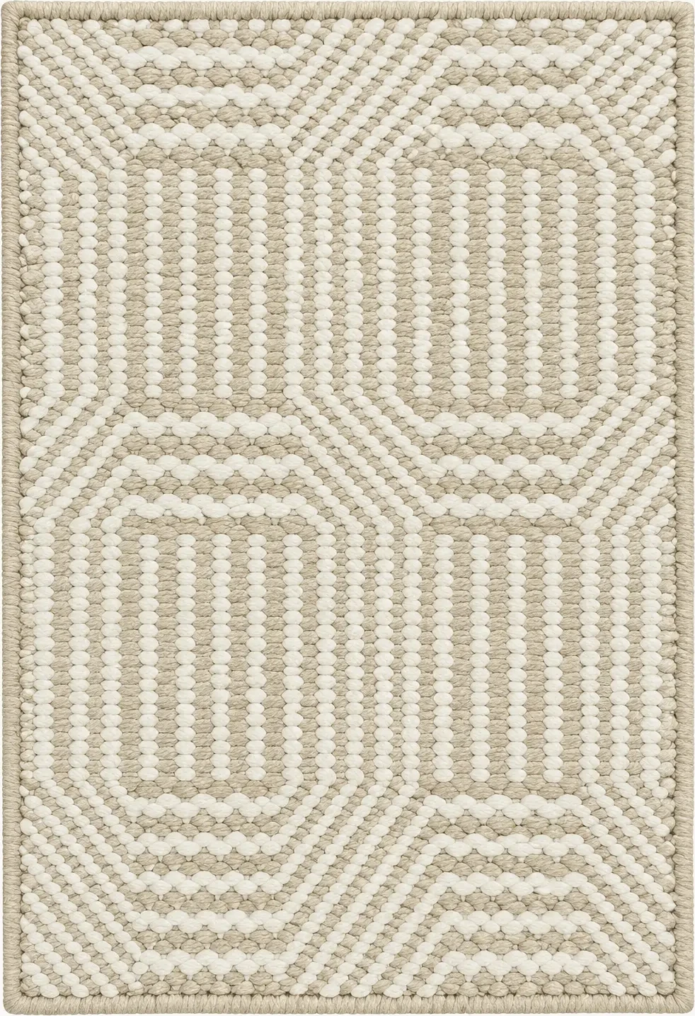 Linear Hex Sand luxury rug design
