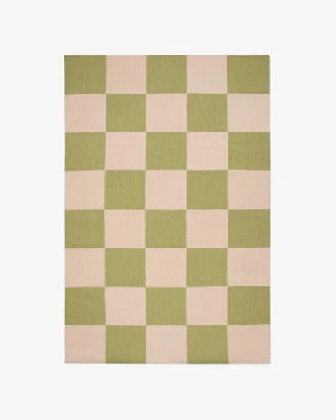 Colourblock Moss Rose luxury rug design