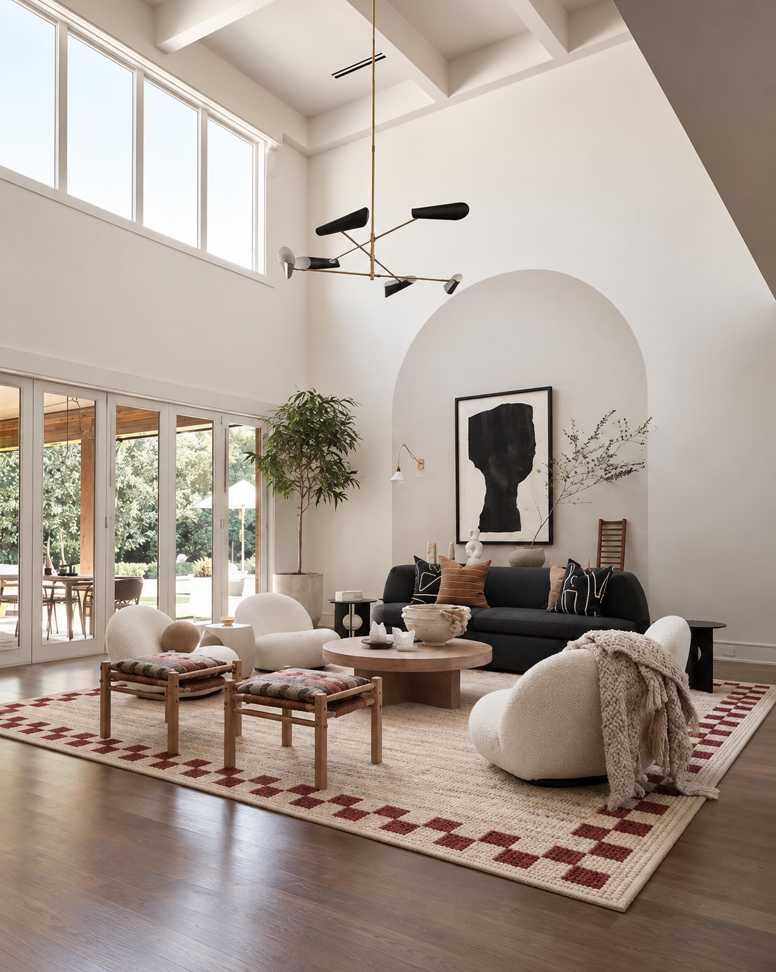 Handmade rug styled in a home