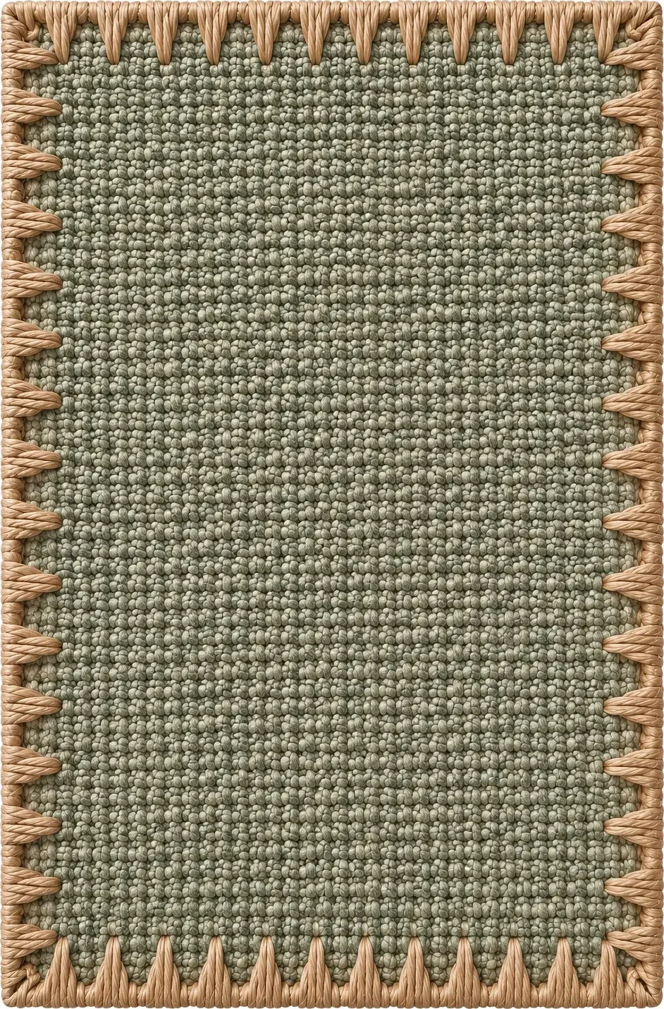 Whipstitch Sage luxury rug design