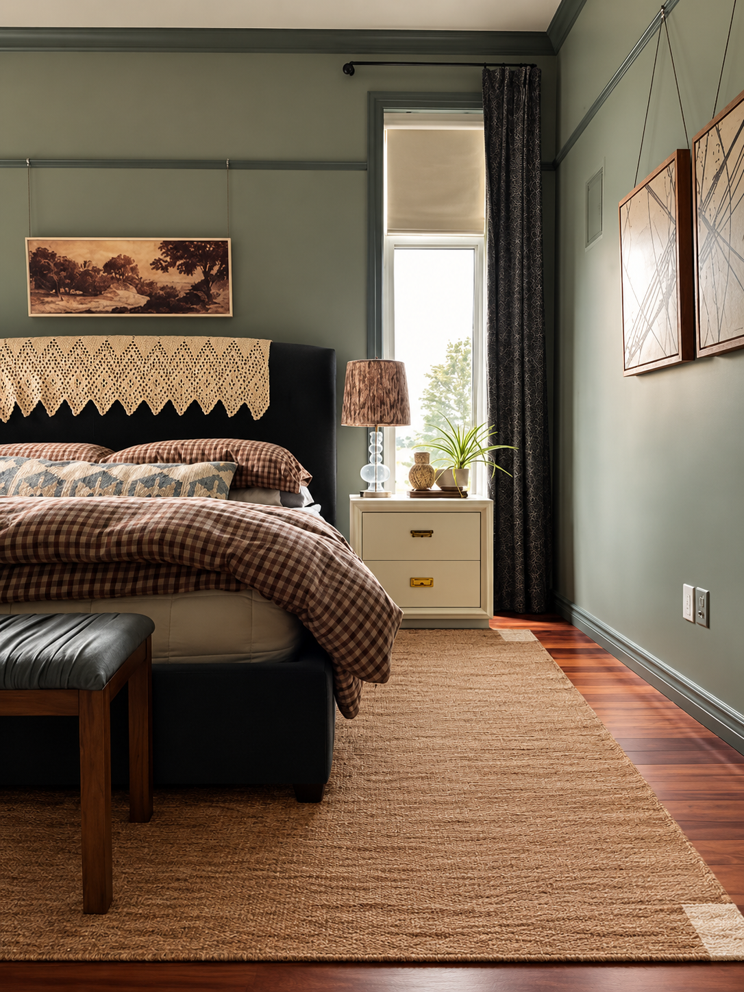 Handmade rug styled in a home