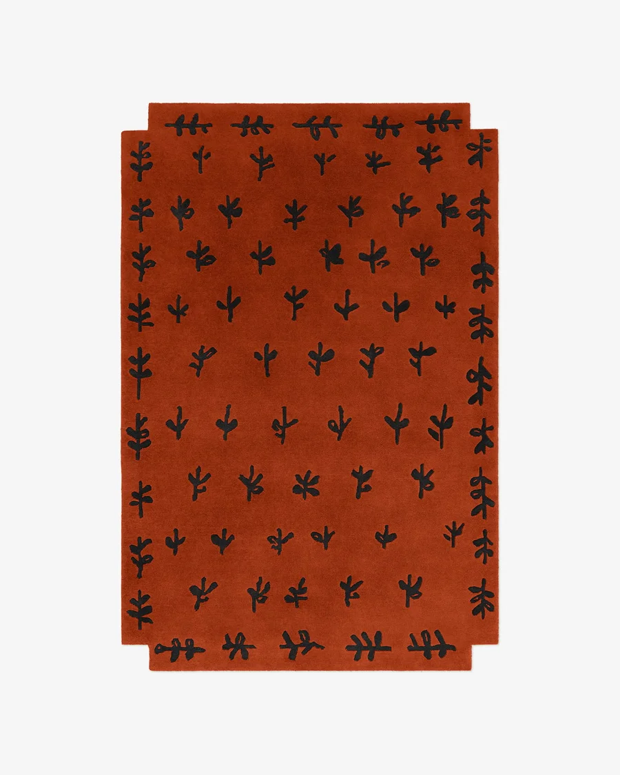 Bloom Vermilion wool rug