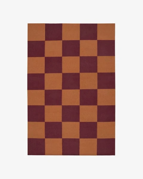 Colourblock Ruby Rust luxury rug design