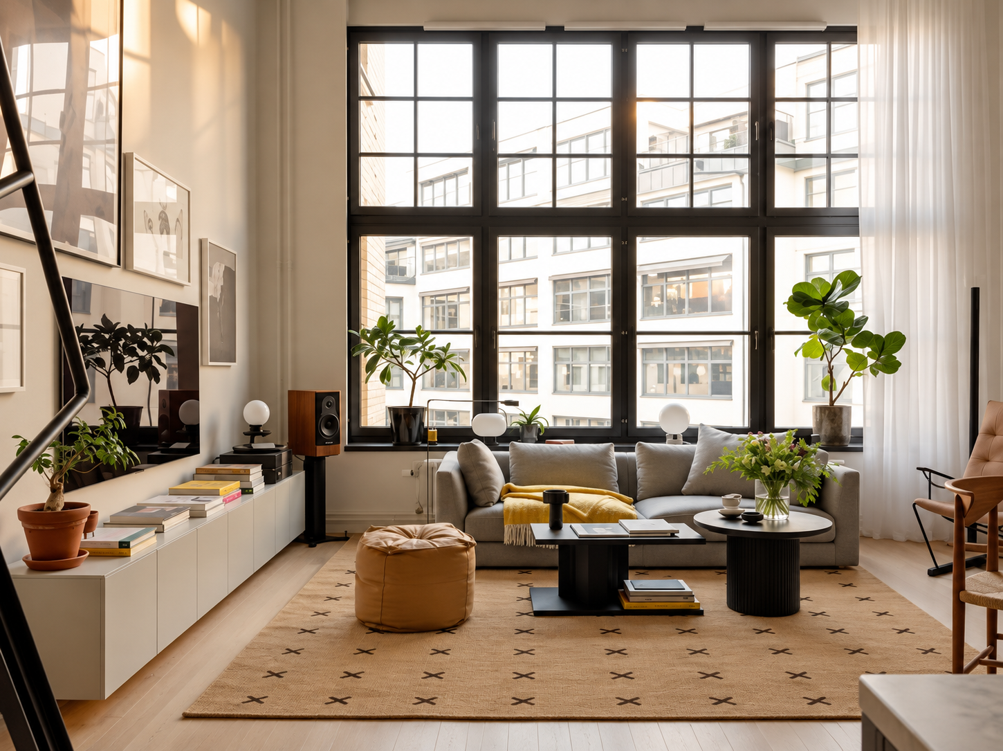 Handmade rug styled in a home