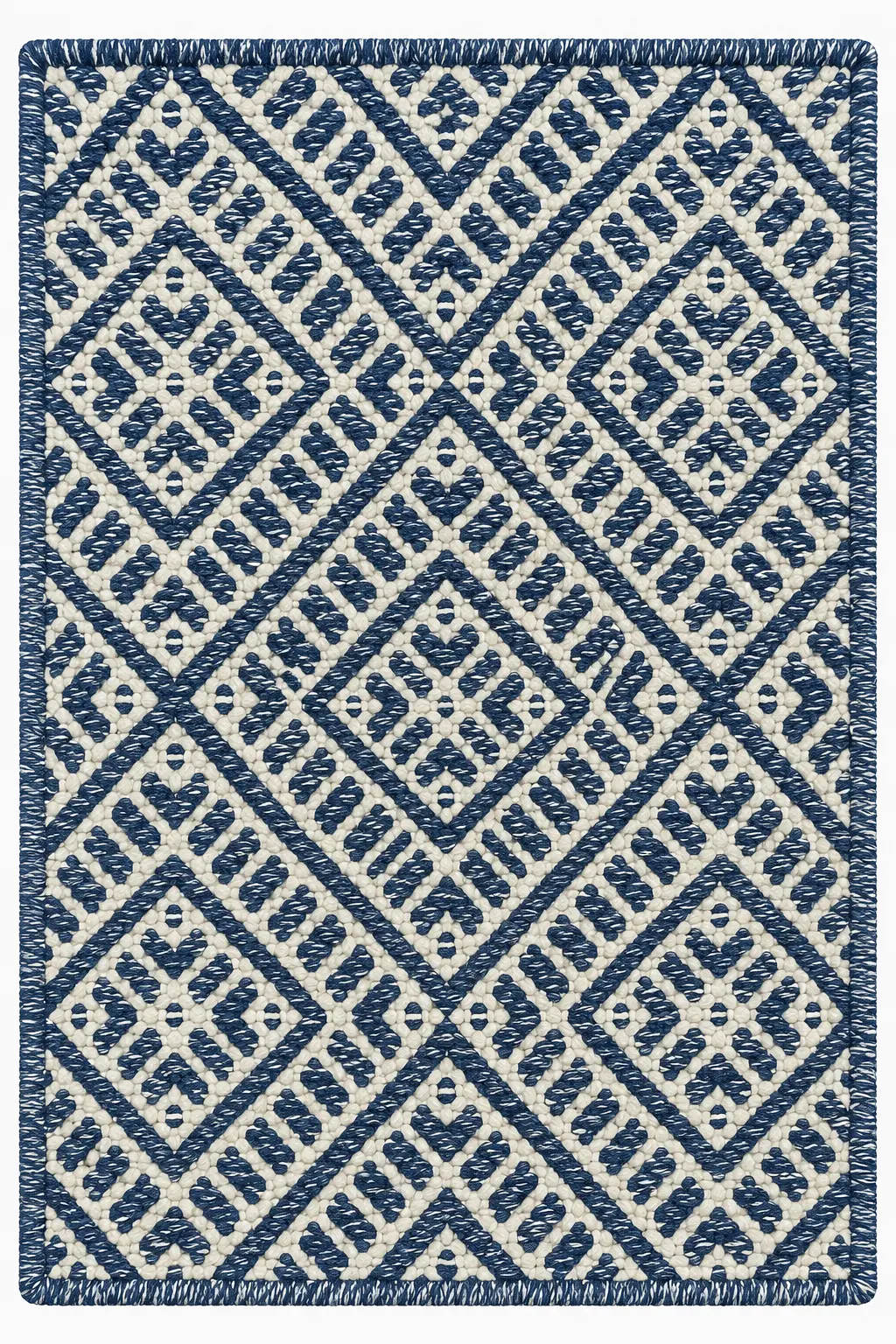 Diamond Tile Navy luxury rug design