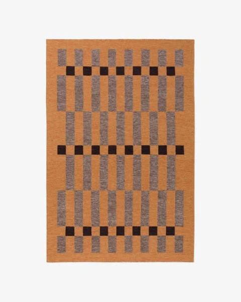Heritage Stripe Rust luxury rug design