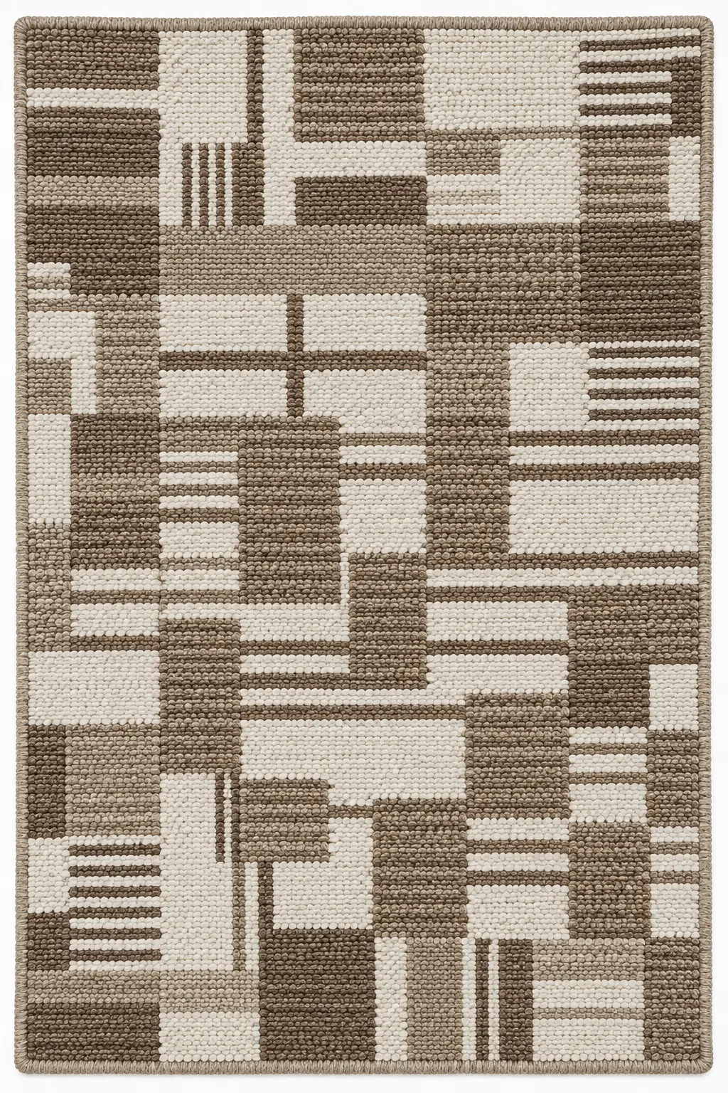 Grid Relief Taupe luxury rug design
