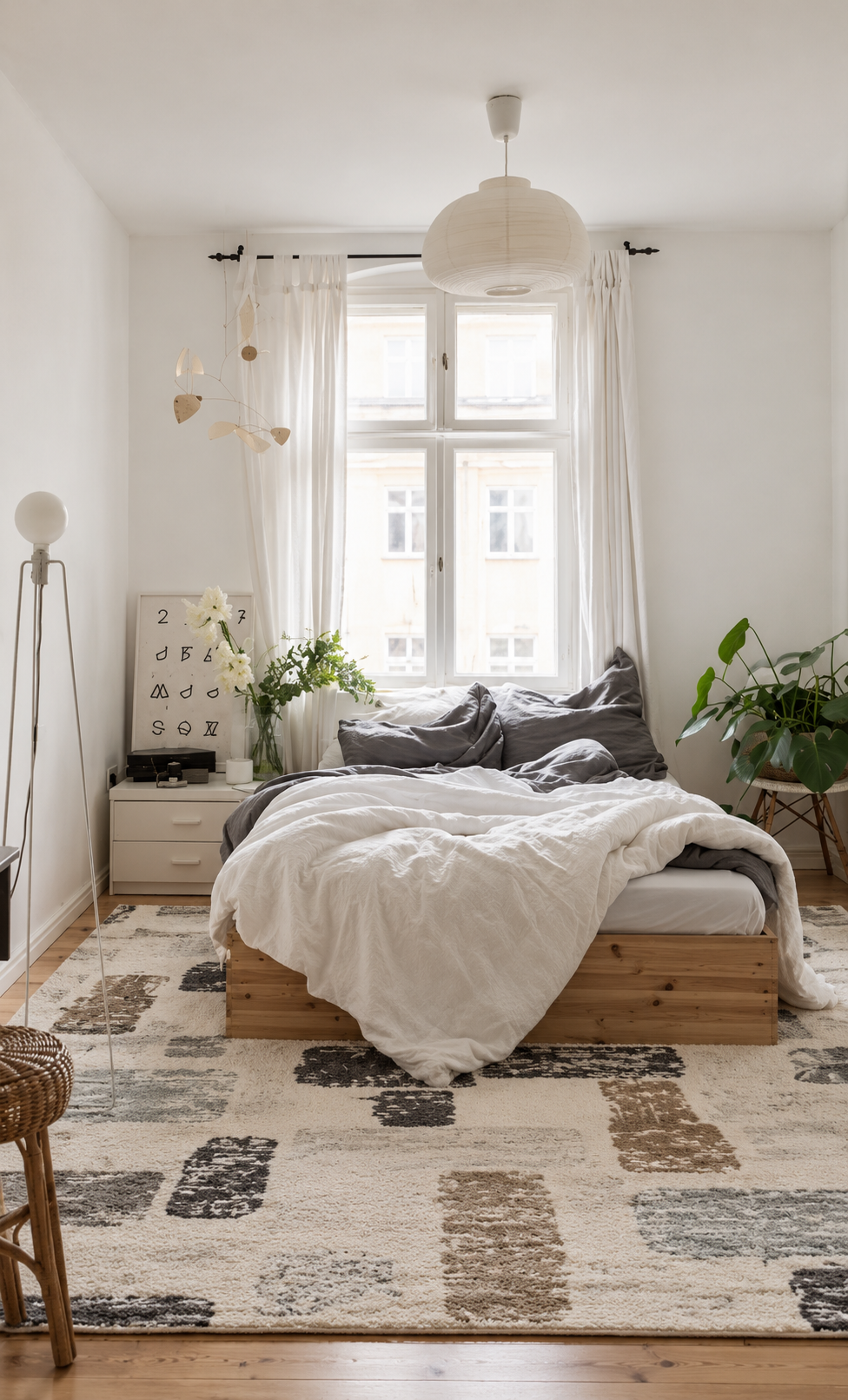 Handmade rug styled in a home