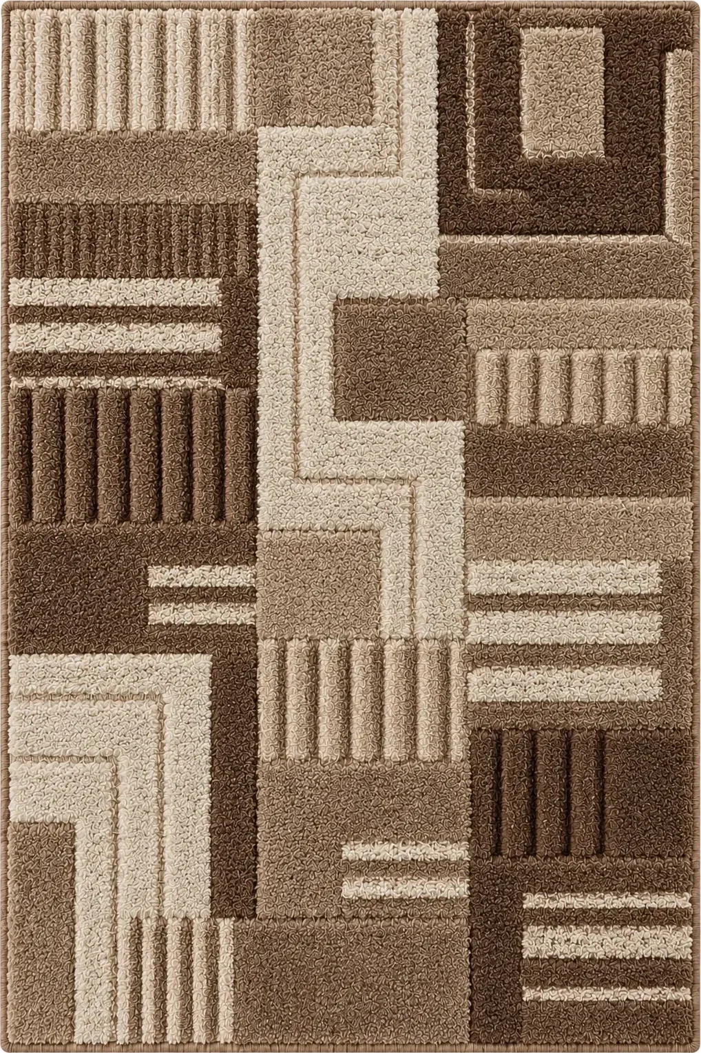 Contour Block Mocha luxury rug design