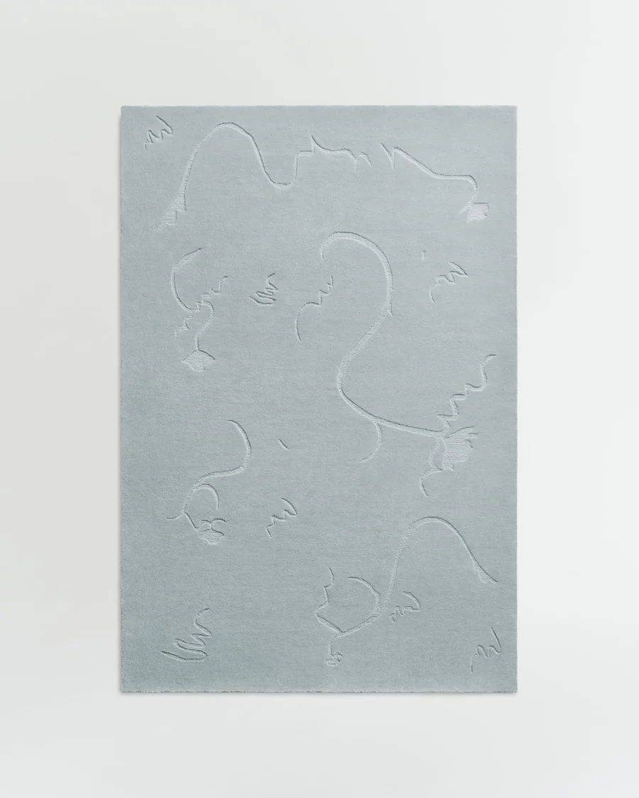 Petalwork Blue wool rug