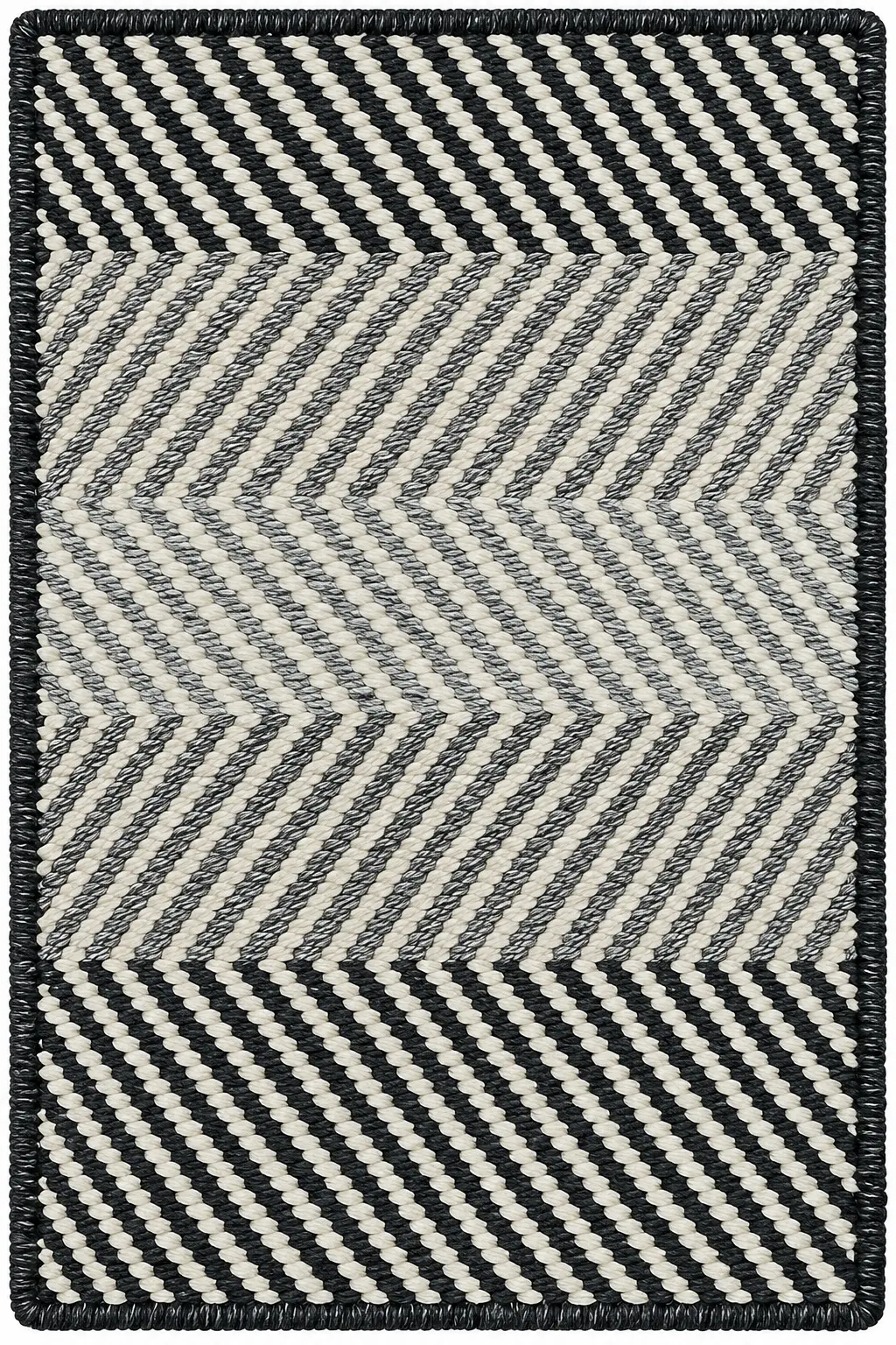 Twill Frame Noir luxury rug design