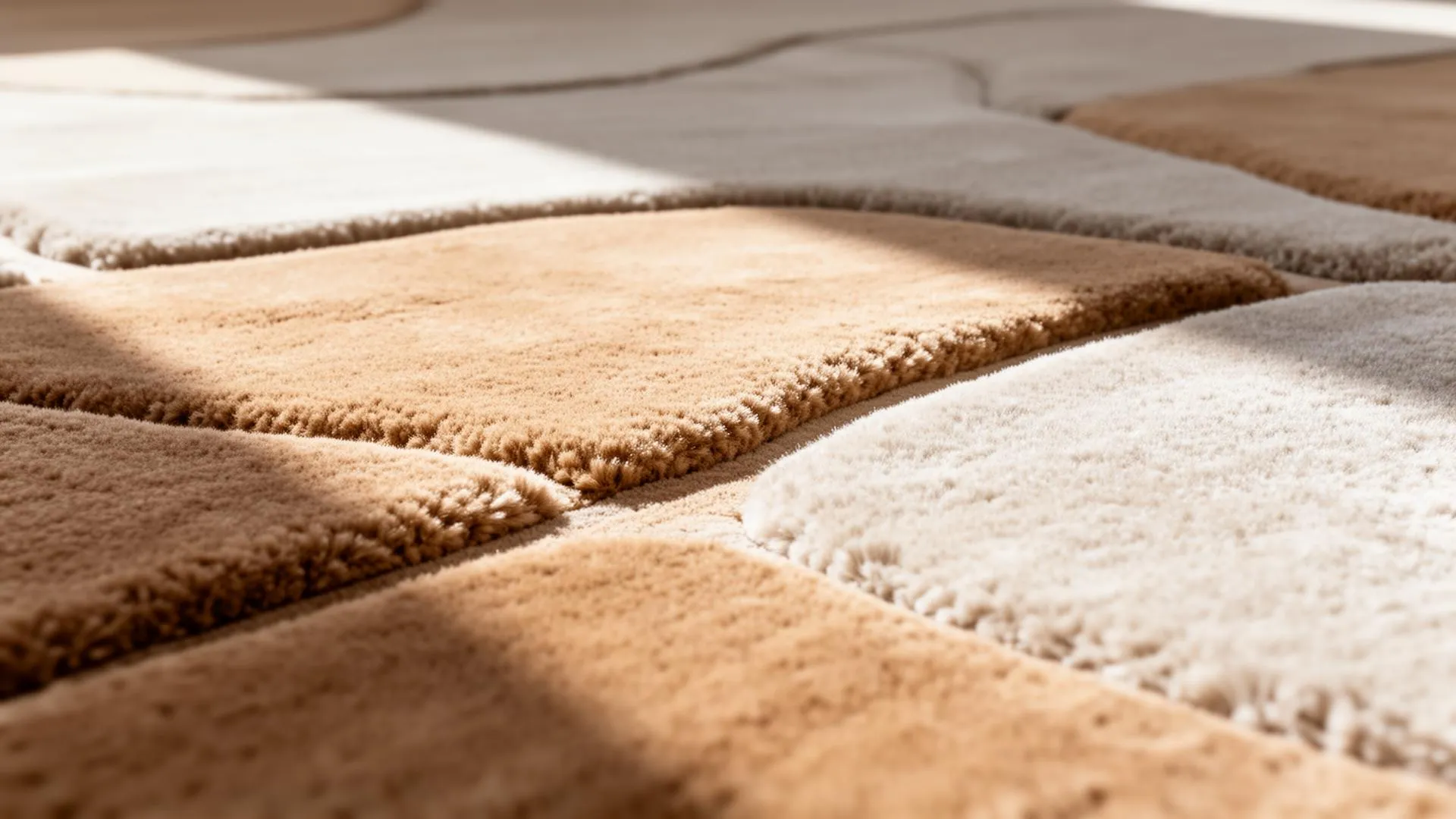 Handmade rug pile and carved wool texture