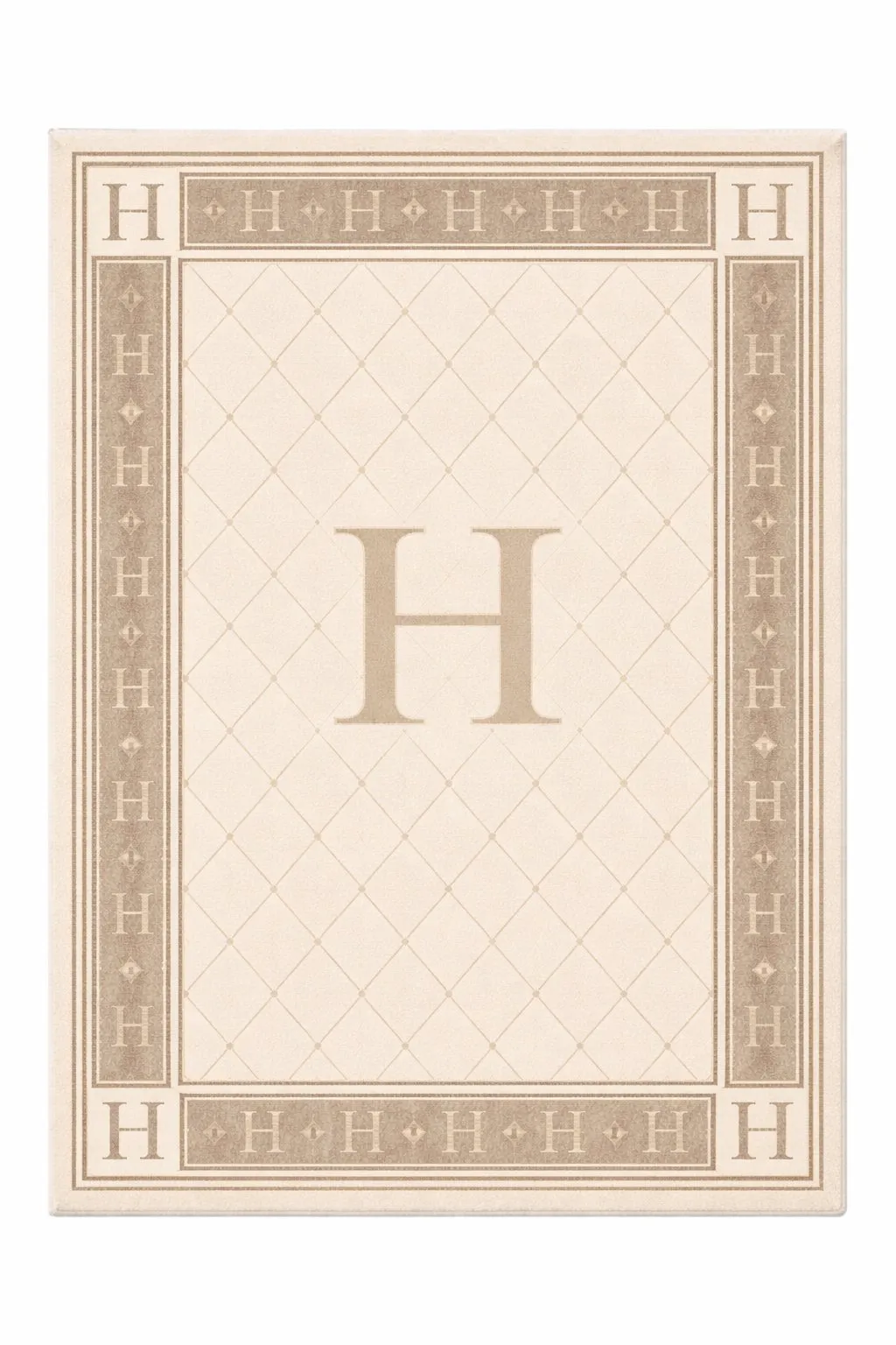 Monogram Crest Champagne luxury rug design